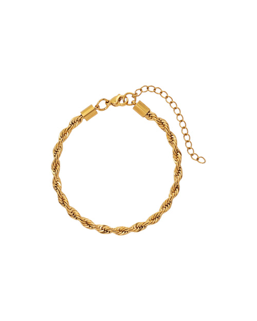 Pulsera Trenza Solar en acero inoxidable con PVD oro 18K