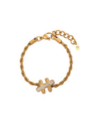 Pulsera Lazo Solar en acero inoxidable con PVD oro 18K