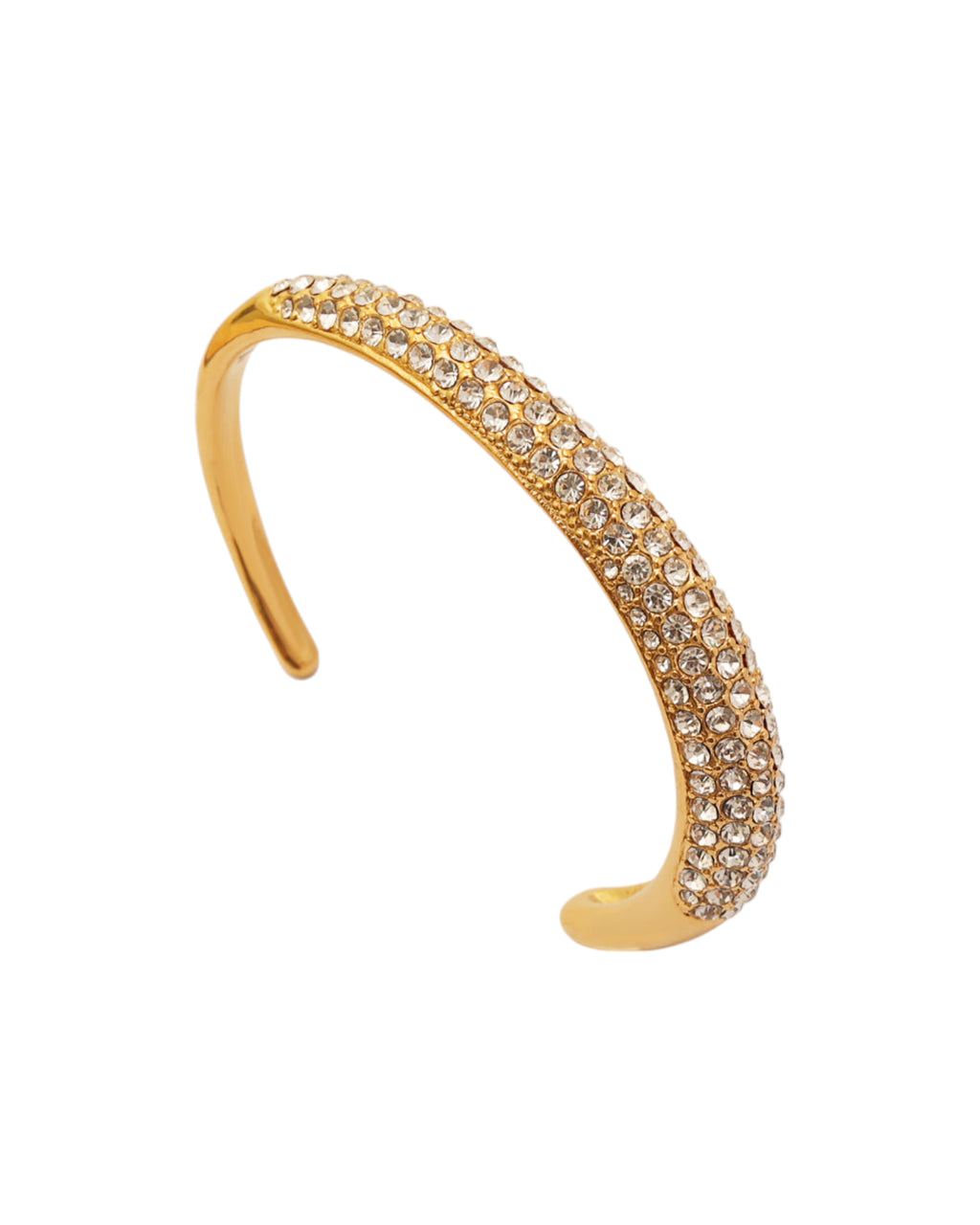 Pulsera Arco Pavé en acero inoxidable con PVD oro 18K