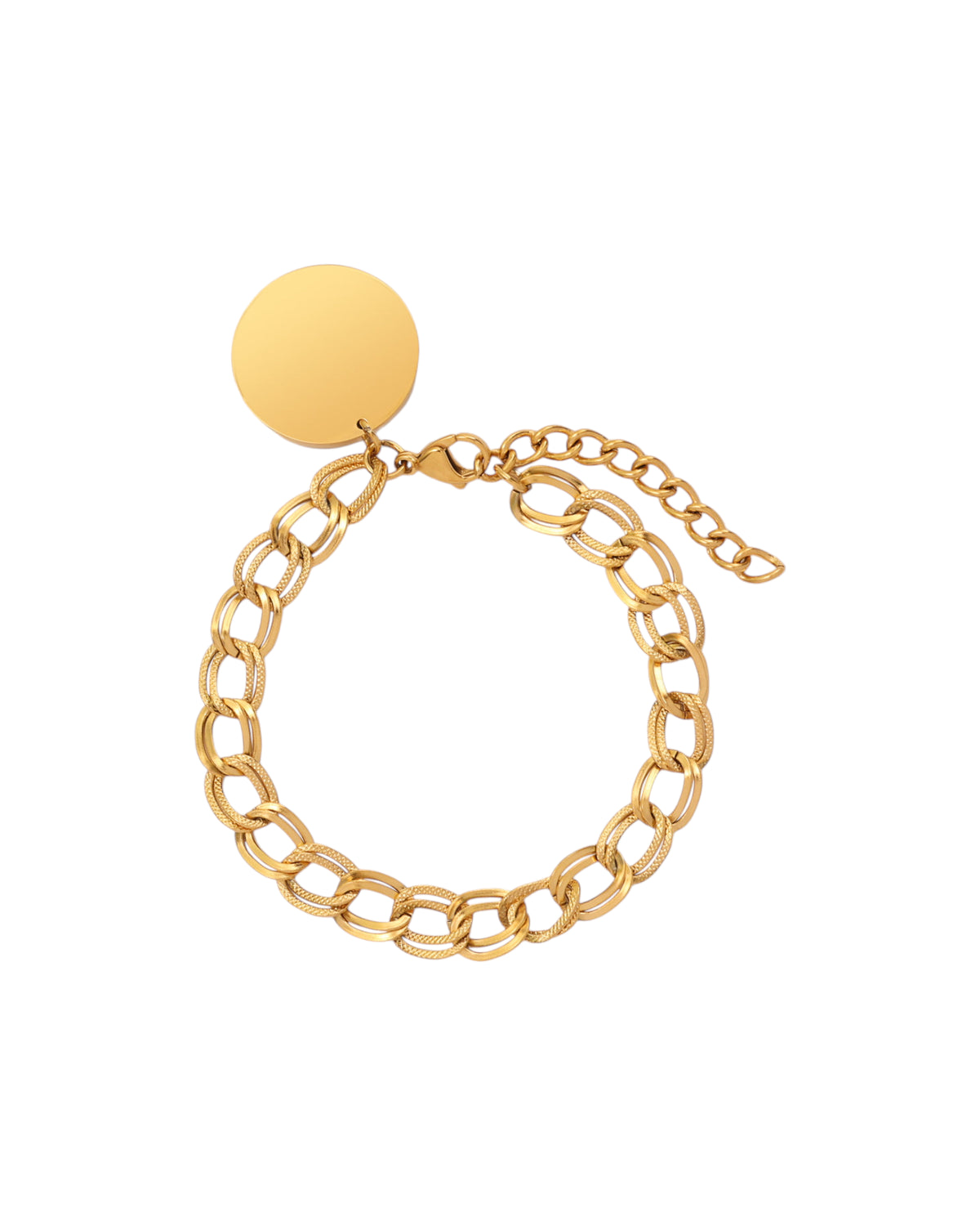 Pulsera Eslabón Radiante en acero inoxidable con PVD oro 18K