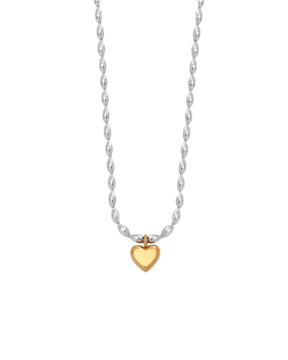 Collar Corazón Enlazado en acero inoxidable con PVD oro 18K
