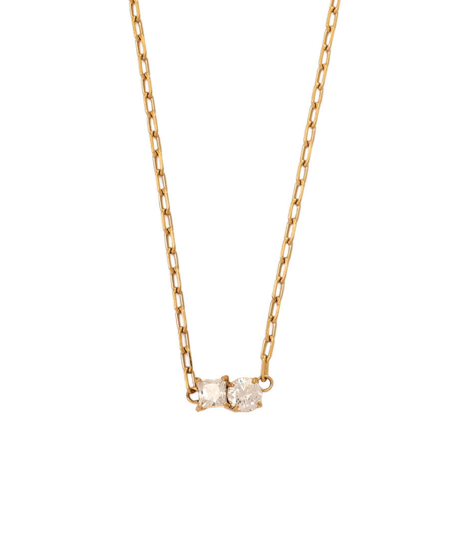 Collar Línea Radiante en acero inoxidable con PVD oro 18K