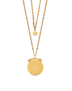 Collar Disco Aurora en acero inoxidable con PVD oro 18K