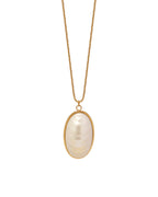 Collar Óvalo Lunar en acero inoxidable con PVD oro 18K