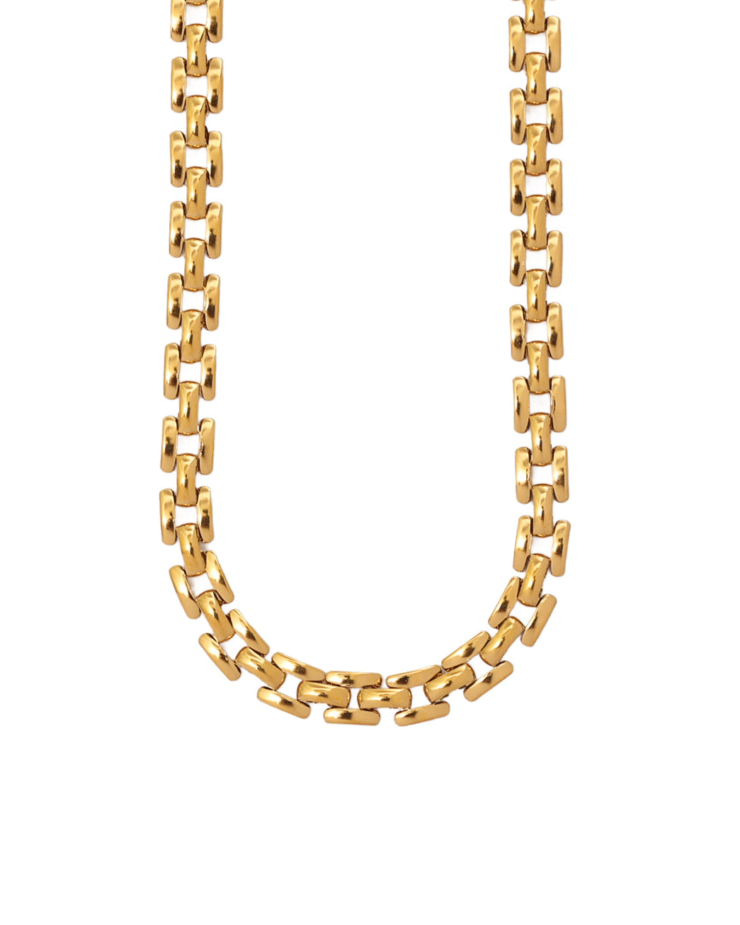 Collar Camino Dorado en acero inoxidable con PVD oro 18K
