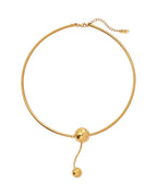 Collar Órbita Lariat en acero inoxidable con PVD oro 18K