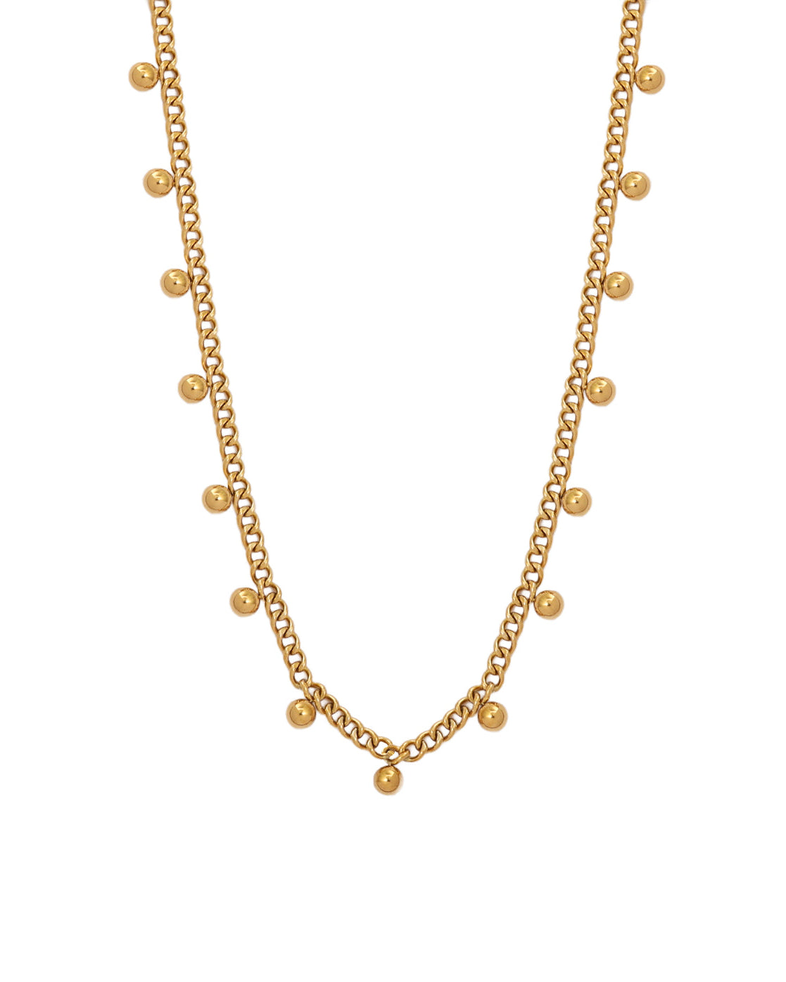 Collar Lluvia Dorada en acero inoxidable con PVD oro 18K