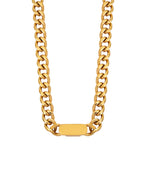 Collar Eslabón Dorado en acero inoxidable con PVD oro 18K