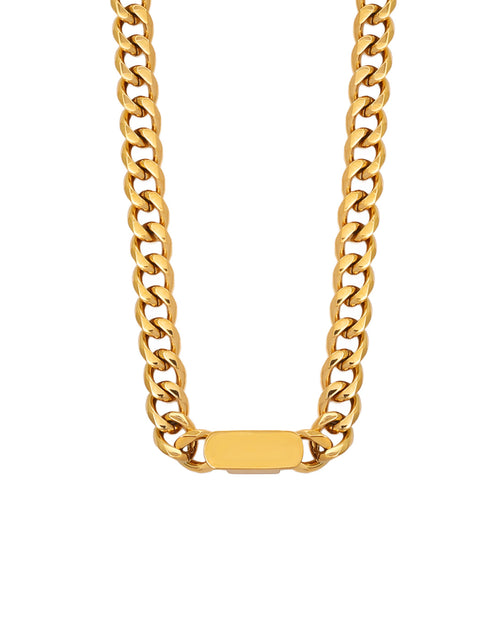 Collar Eslabón Dorado en acero inoxidable con PVD oro 18K