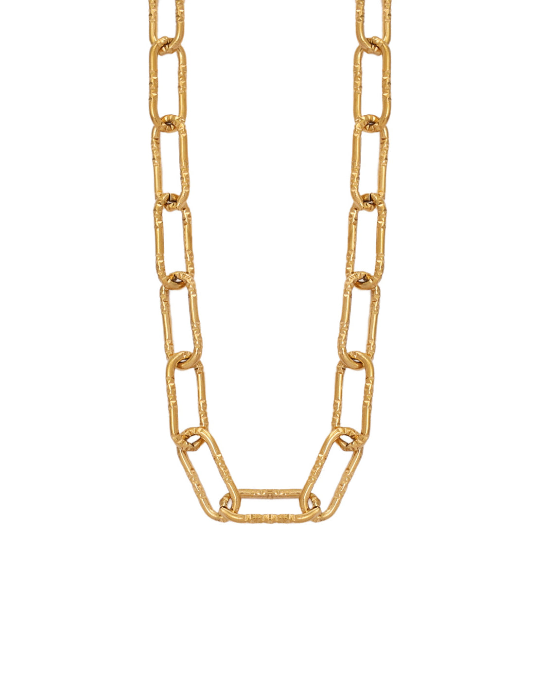 Collar Cadena Vértice en acero inoxidable con PVD oro 18K