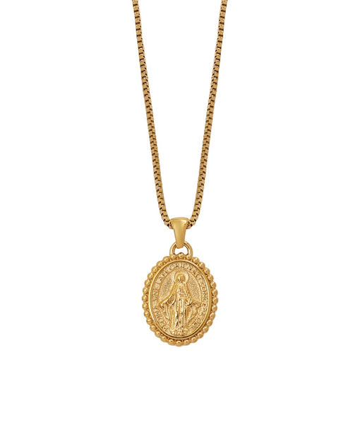 Collar Medallón Albor en acero inoxidable con PVD oro 18K