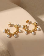 Vista adicional de aretes Perla de Xihe By Dm