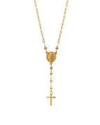 Collar Rosario Luminar en acero inoxidable con PVD oro 18K