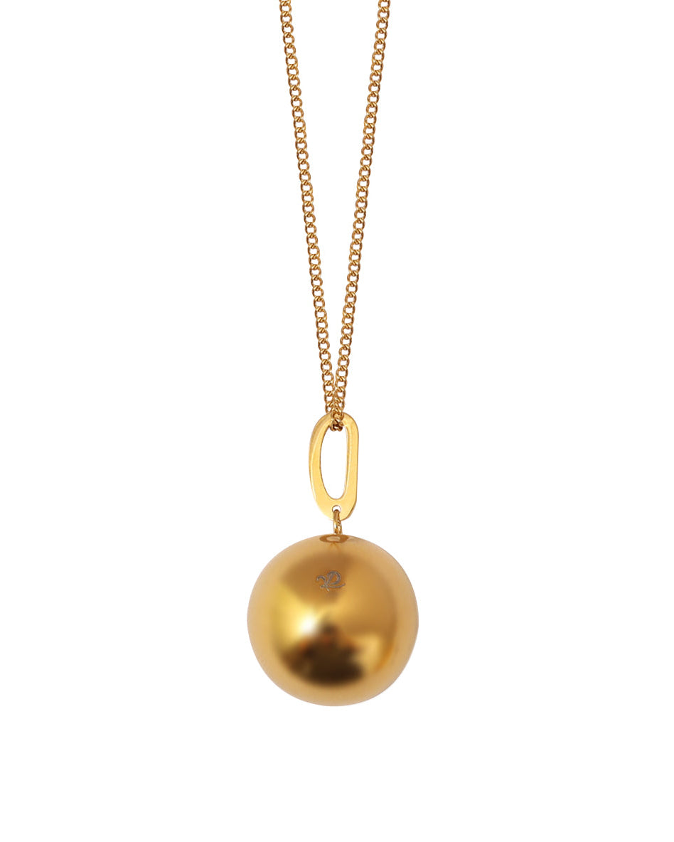 Collar Esfera Solar en acero inoxidable con PVD oro 18K