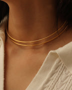 Detalle de collar Doble Halo con acabado dorado