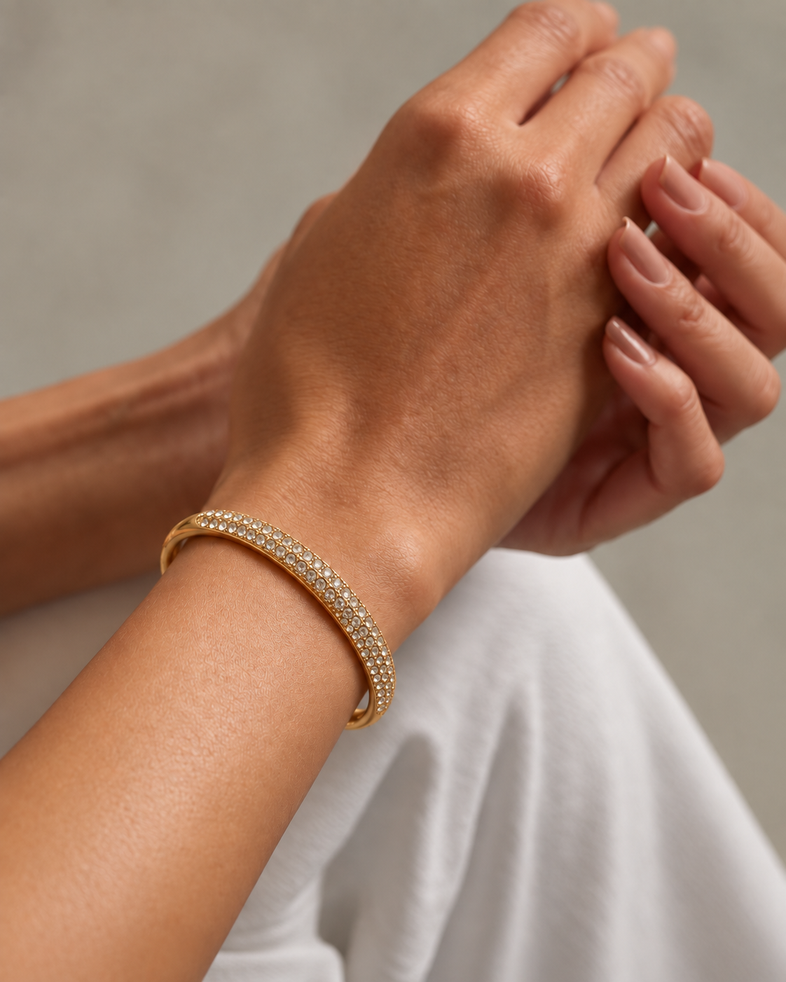 Arco Pavé en acero inoxidable con recubrimiento PVD de 18K | Xihe By Dm
