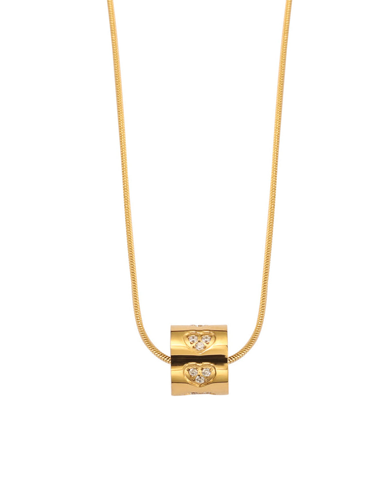 Collar Aquarius en acero inoxidable con PVD oro 18K