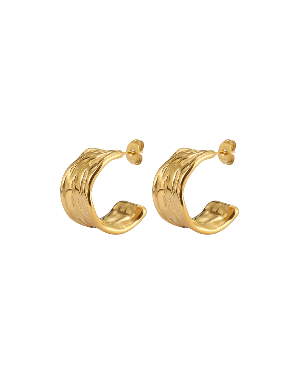 Aretes Rocío en acero inoxidable con PVD oro 18K