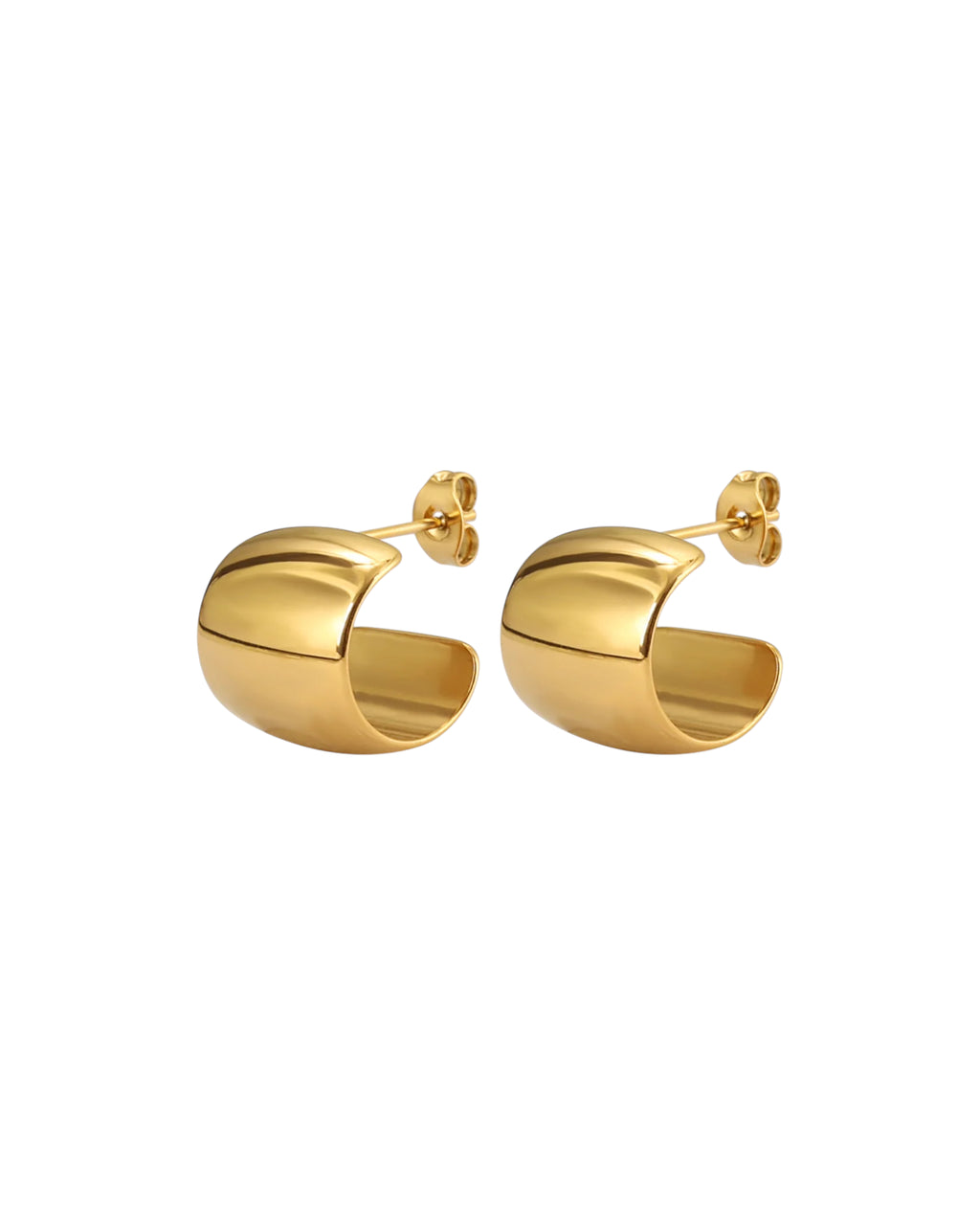 Aretes Solar en acero inoxidable con PVD oro 18K