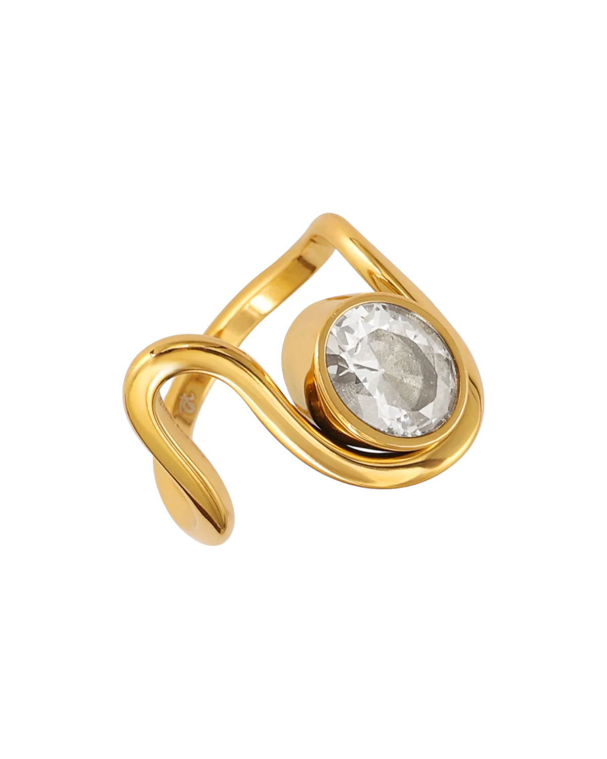 Anillo Brisa en acero inoxidable con PVD oro 18K