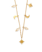 Collar Perla Viva en acero inoxidable con PVD oro 18K