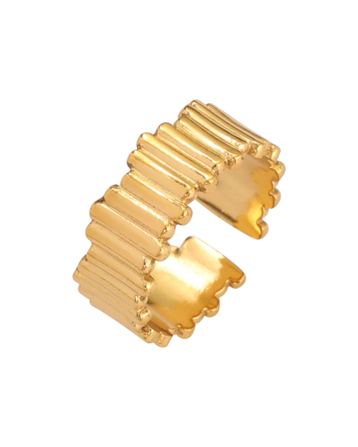 Anillo Aurora en acero inoxidable con PVD oro 18K